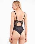 Body con Scollo Balconcino Floreale e Dettagli Perizoma Gisela