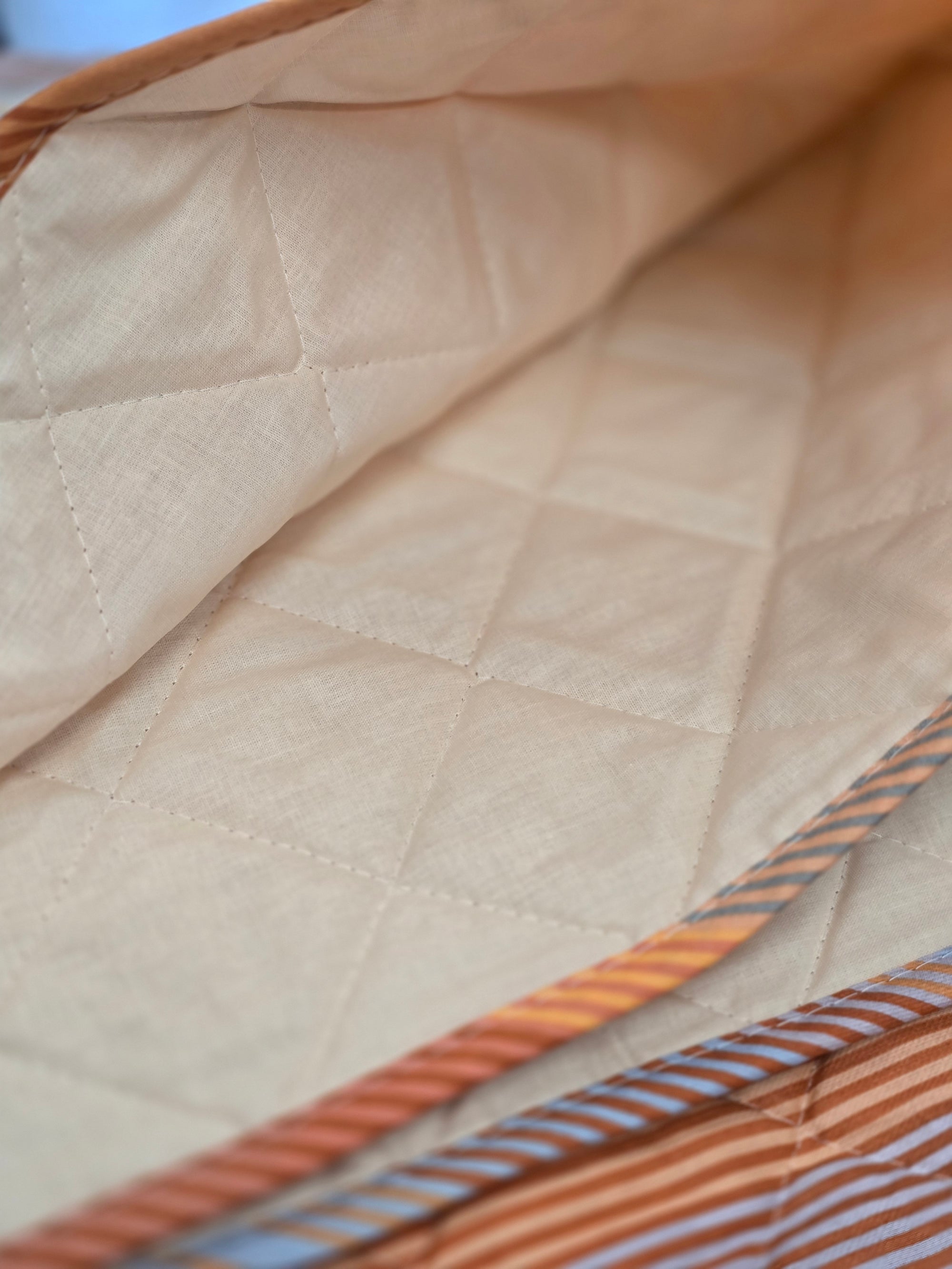 Trapuntino double-face Gabel 100% cotone righe arancione