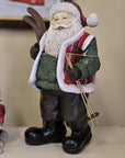 Statuetta decorativa babbo natale con ski 15x11x25 cm