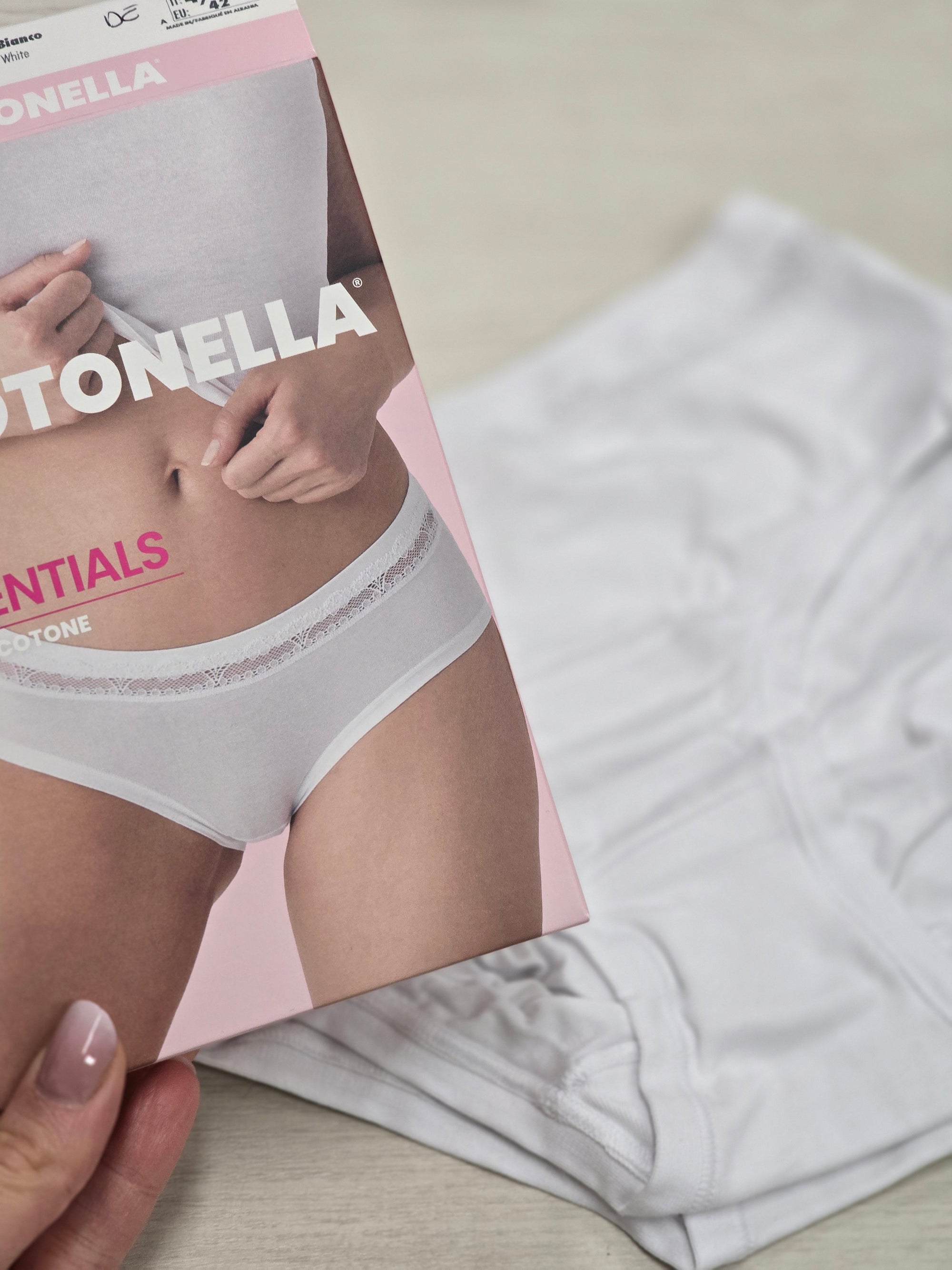 N.2 slip vita media con pizzo cotone