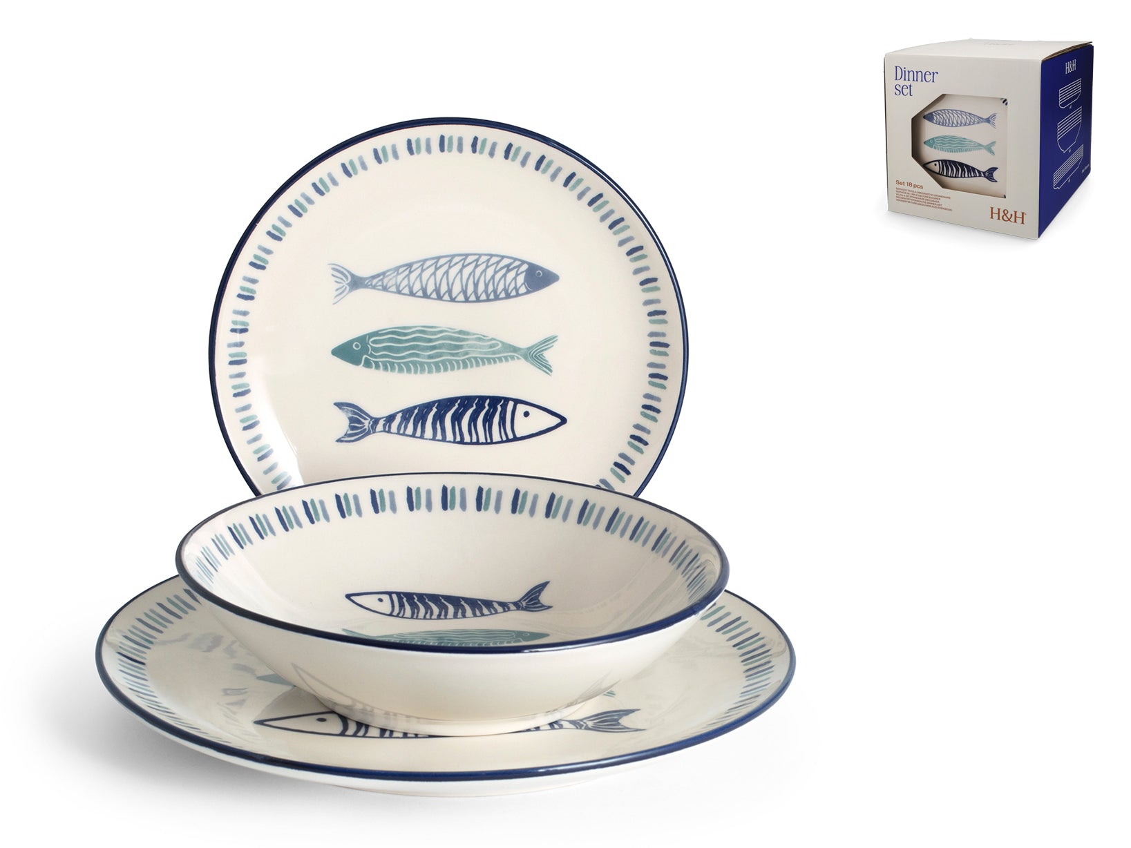 Servizio piatti Sardinas 18 pezzi