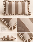 Cuscino rettangolare righe volants