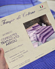Trapuntino multicolor 100% cotone stripe bluette