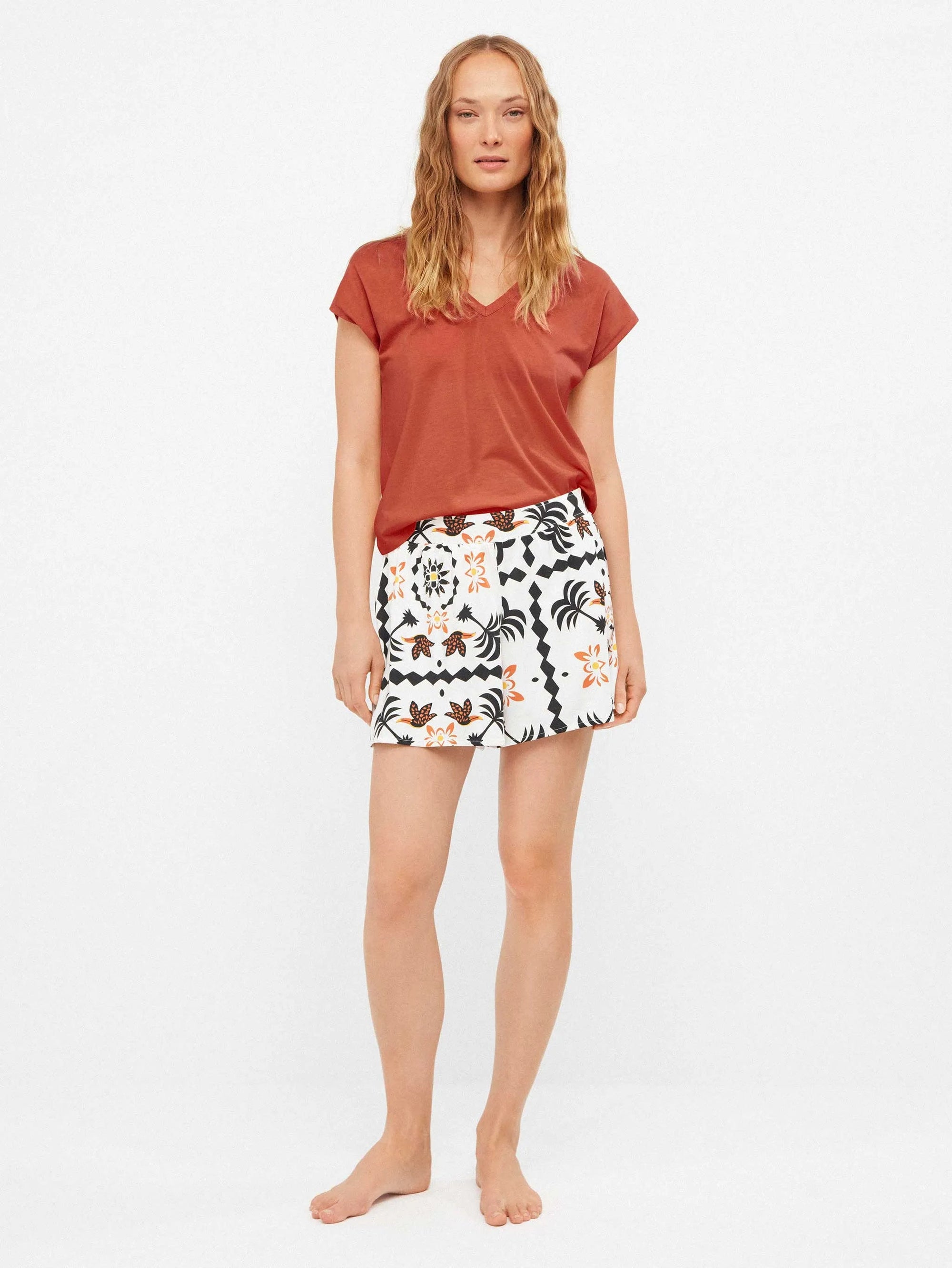 T-shirt basic scollo v Freschissima Ruggine