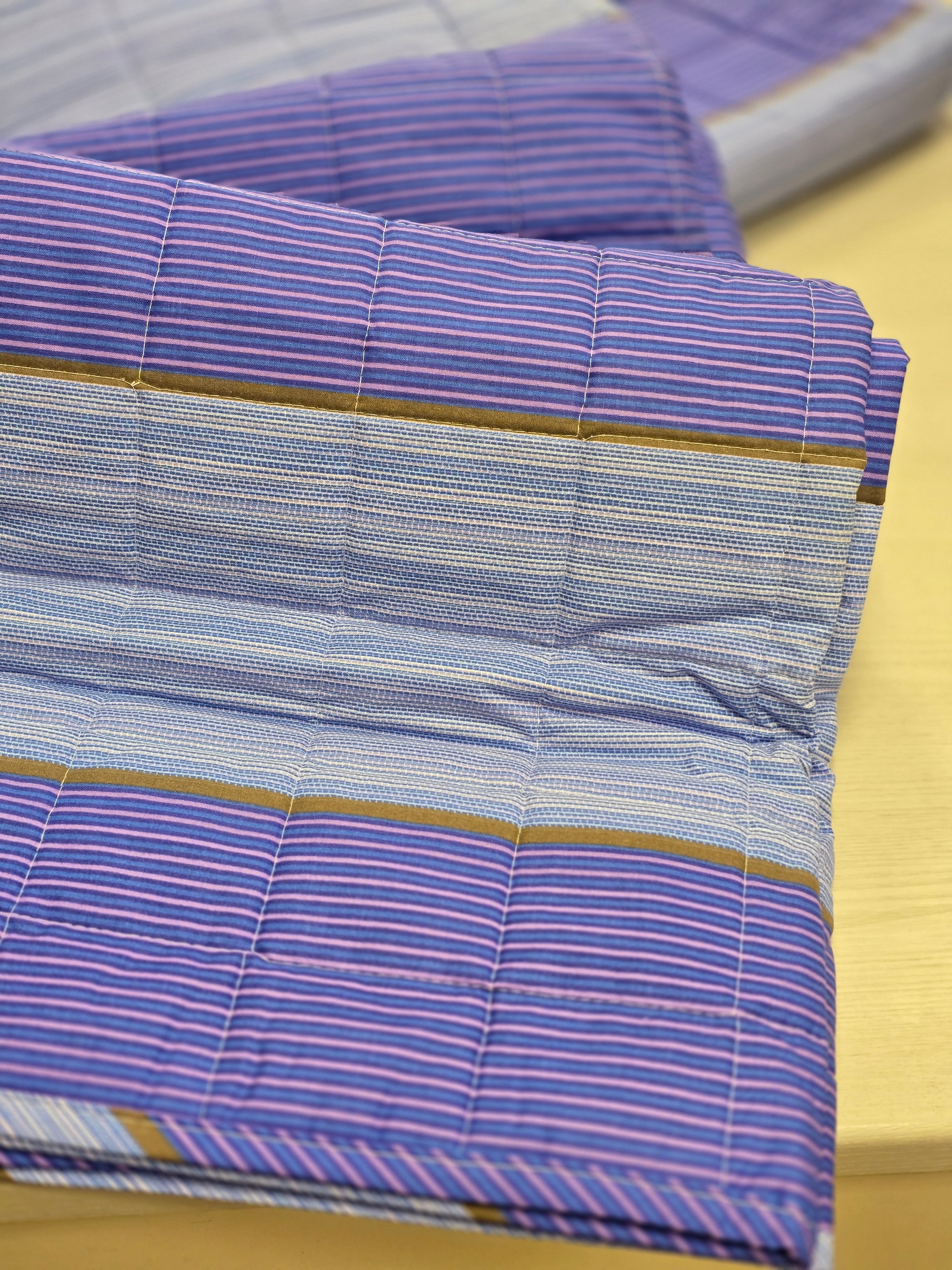 Trapuntino multicolor 100% cotone stripe bluette