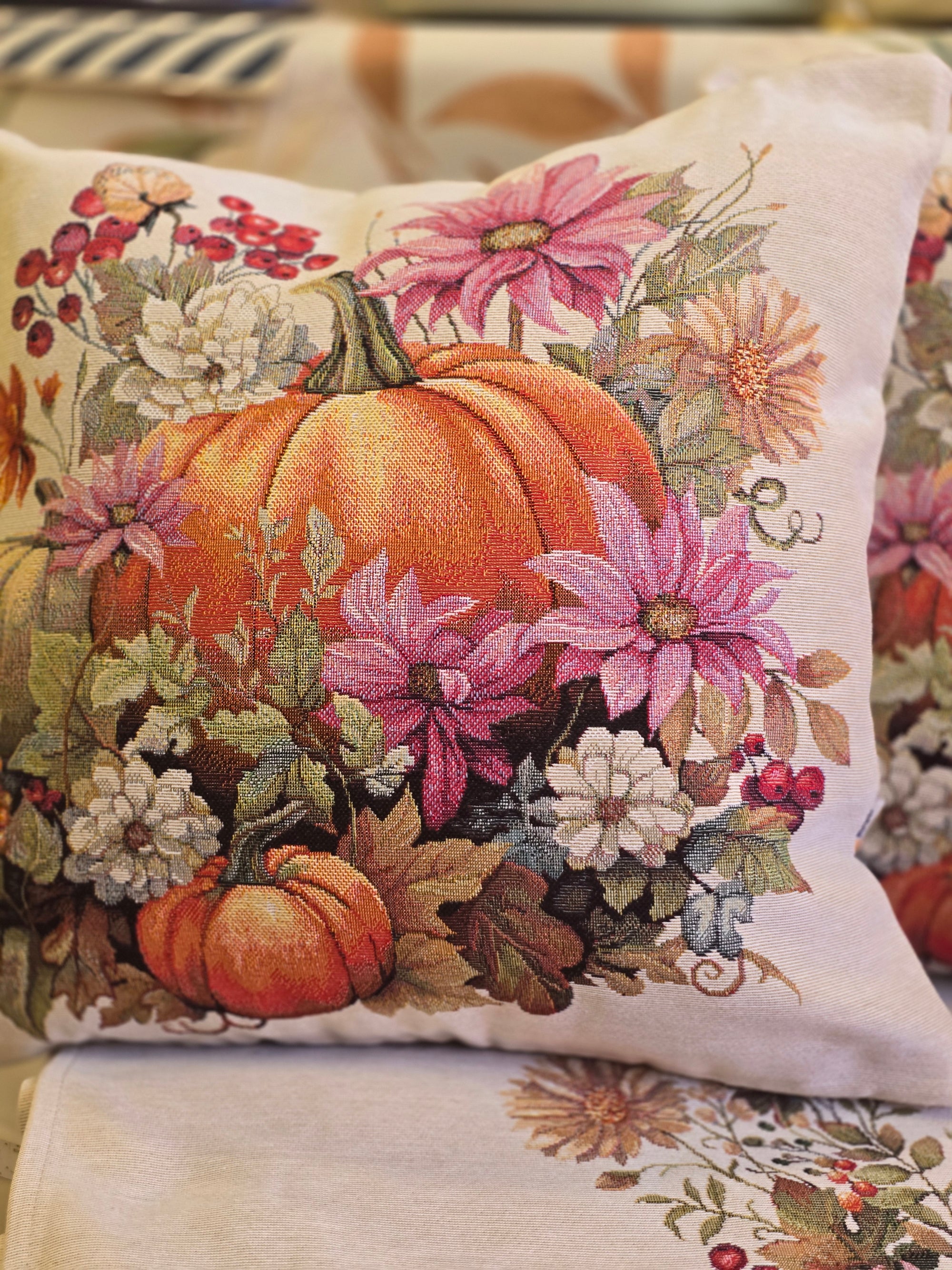 Cuscino arredo zucche autunno 45x45 cm