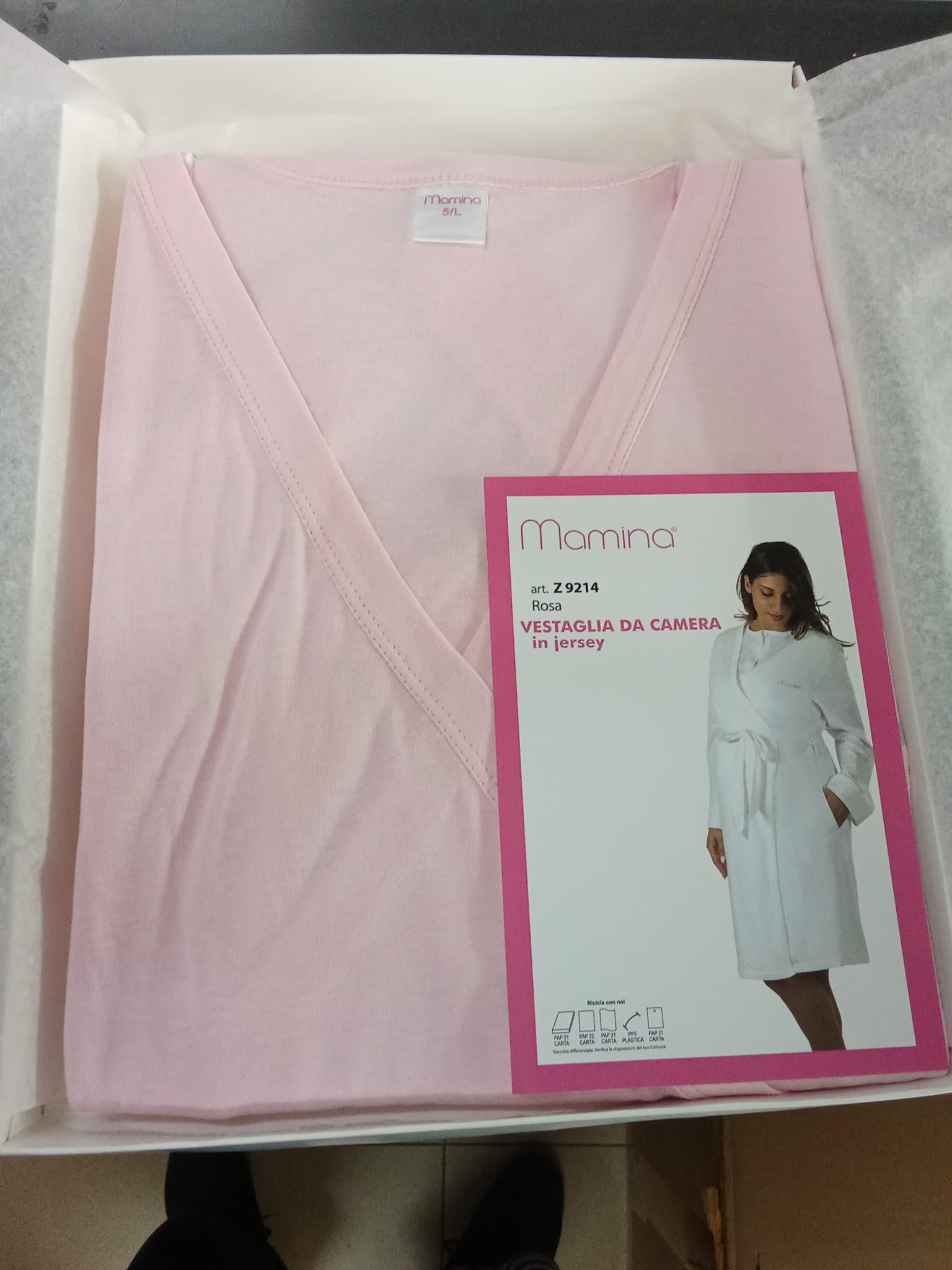 Vestaglia incrociata jersey di puro cotone