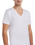 T-Shirt scollo V profondo manica corta uomo, cotone